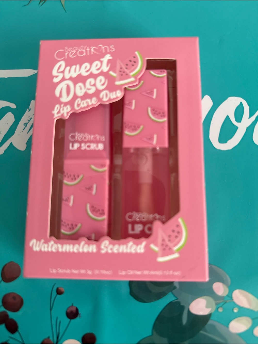 Beauty Creations Sweet Dose Lip Care Duo Watermelon Lip Oil & Scrub NIB